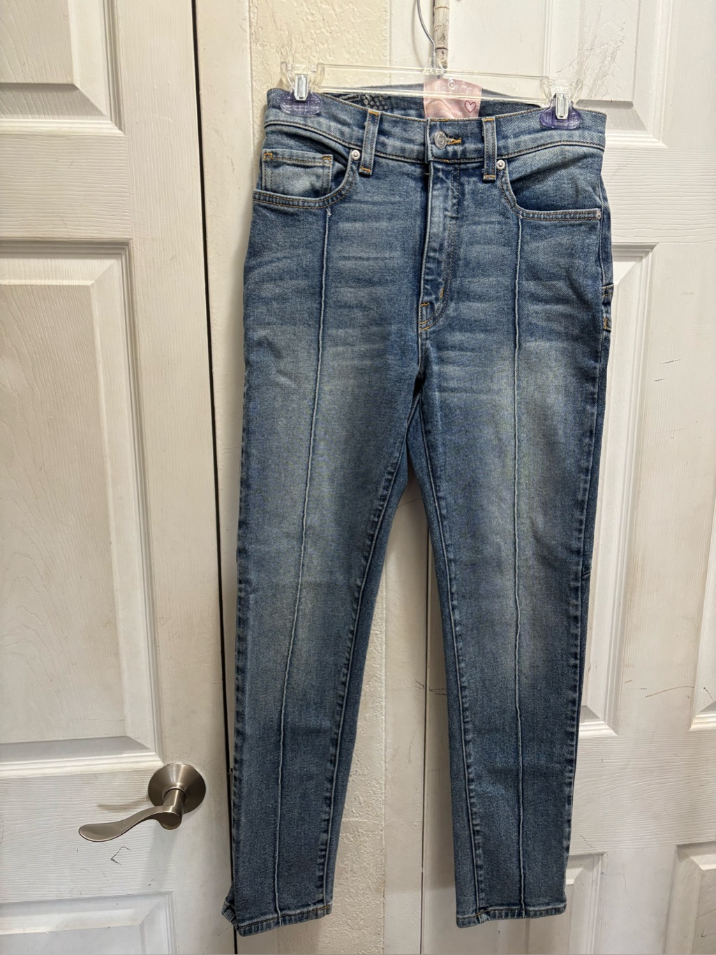 Revive Vintage Style Classic High-Waist Front-Seam Blue Jeans